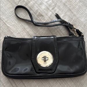 Michael Kors Black Patent Leather Wristlet